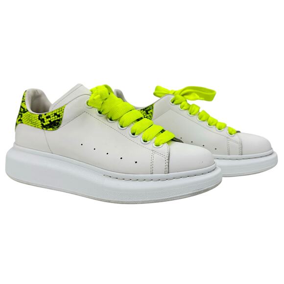 ALexander Mcqueen Oversized Python Print Sneakers Leather White Size 40.5 - Picture 2 of 11